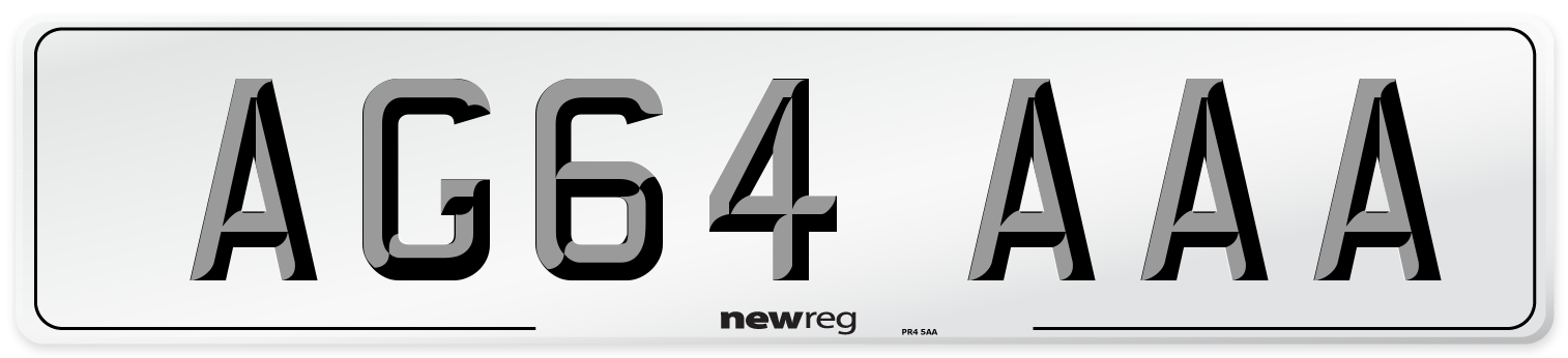 AG64 AAA Number Plate from New Reg